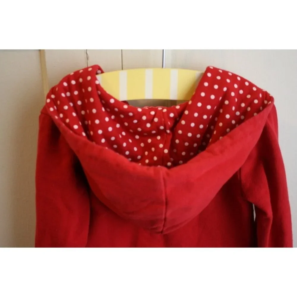 Osh Kosh Bgosh Girls' 2T Zip-up Sweater Hooded Jacket Red w/ Heart Zipper Pull